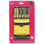 PIGMA MICRON PEN BLACK SET/6