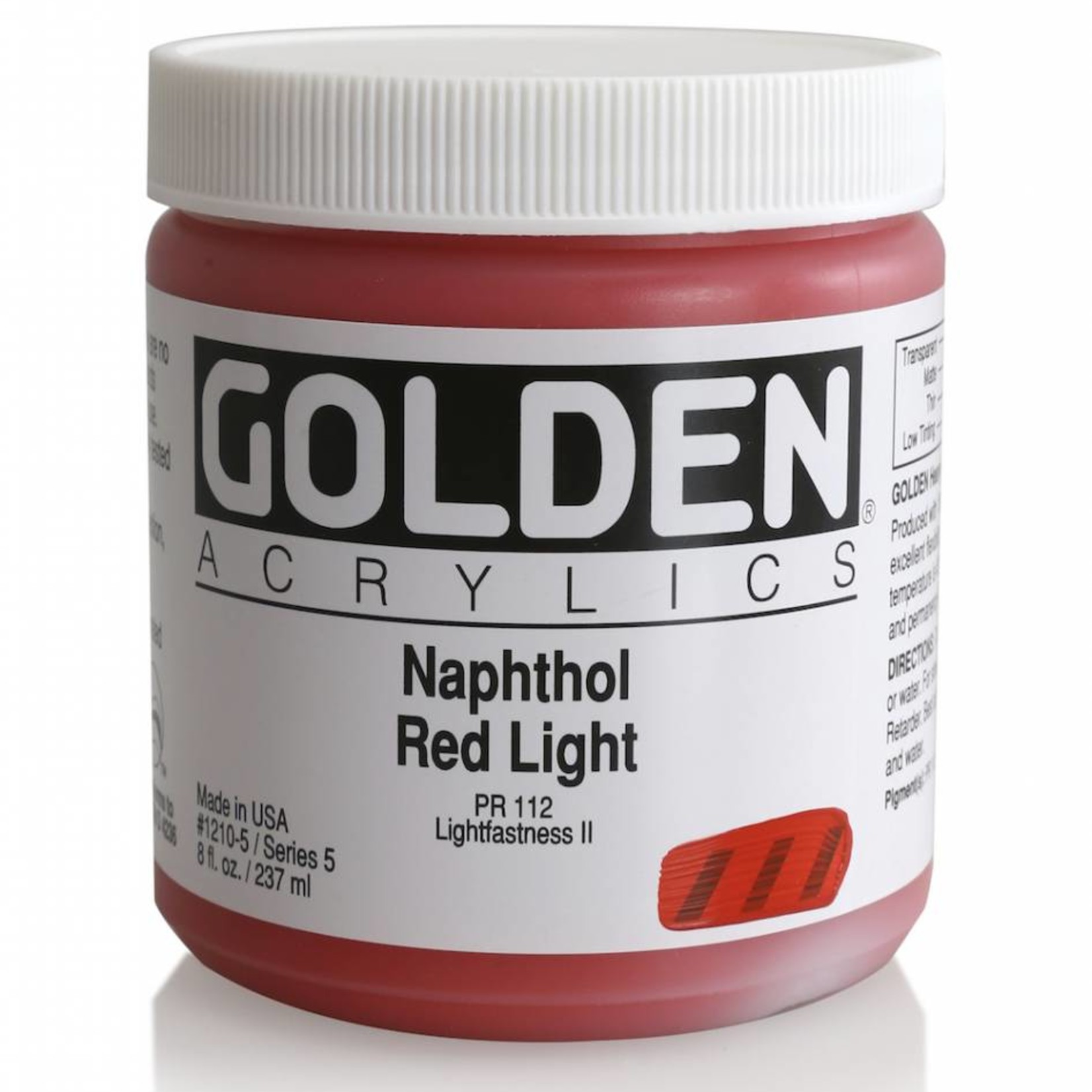 GOLDEN GOLDEN HEAVY BODY ACRYLIC 8OZ NAPHTHOL RED LIGHT (SPECIAL ORDER)
