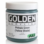 GOLDEN GOLDEN HEAVY BODY ACRYLIC 8OZ PHTHALO GREEN (YELLOW SHADE) (SPECIAL ORDER)