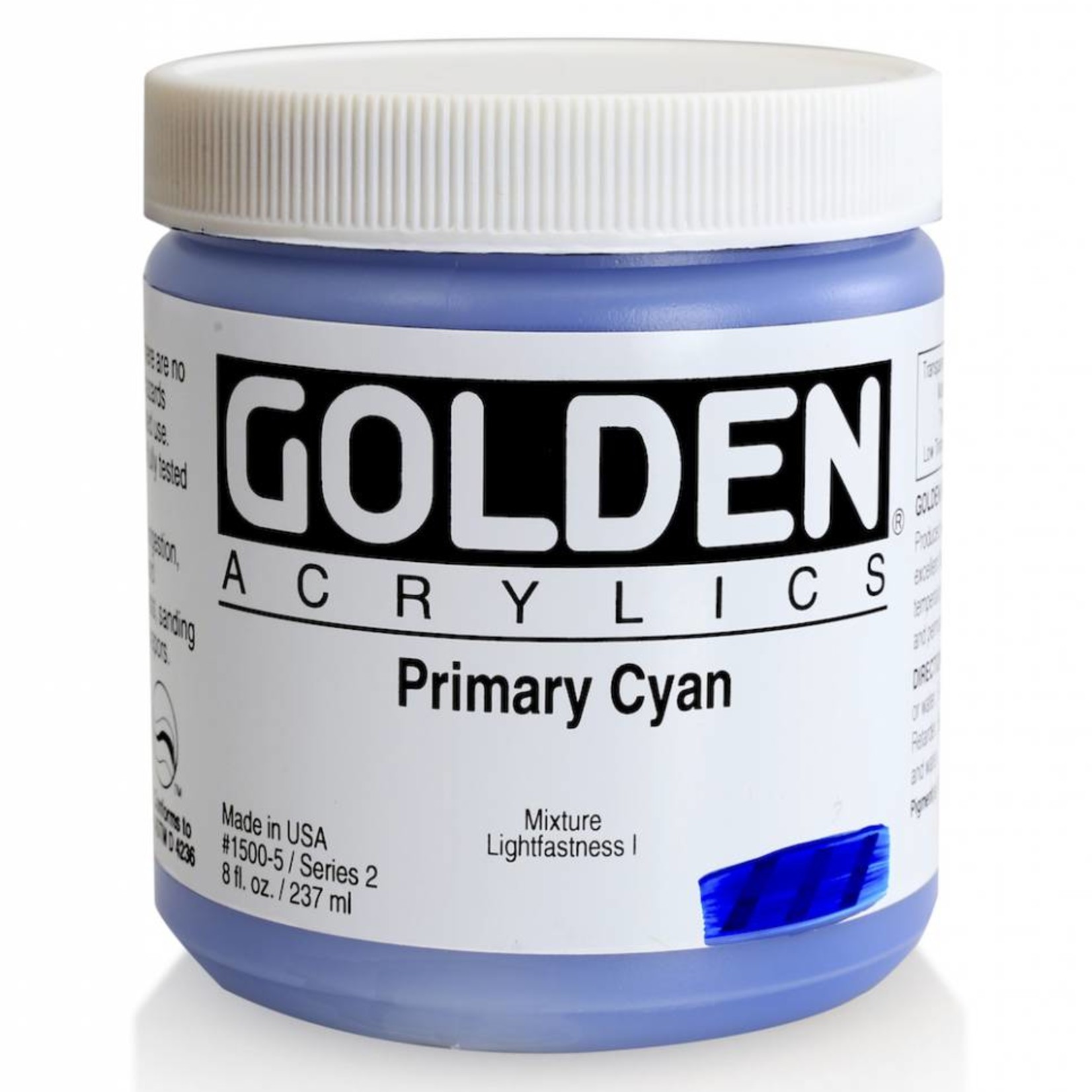 GOLDEN GOLDEN HEAVY BODY ACRYLIC 8OZ PRIMARY CYAN