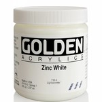 GOLDEN GOLDEN HEAVY BODY ACRYLIC 8OZ ZINC WHITE