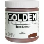 GOLDEN GOLDEN HEAVY BODY ACRYLIC 8OZ BURNT SIENNA