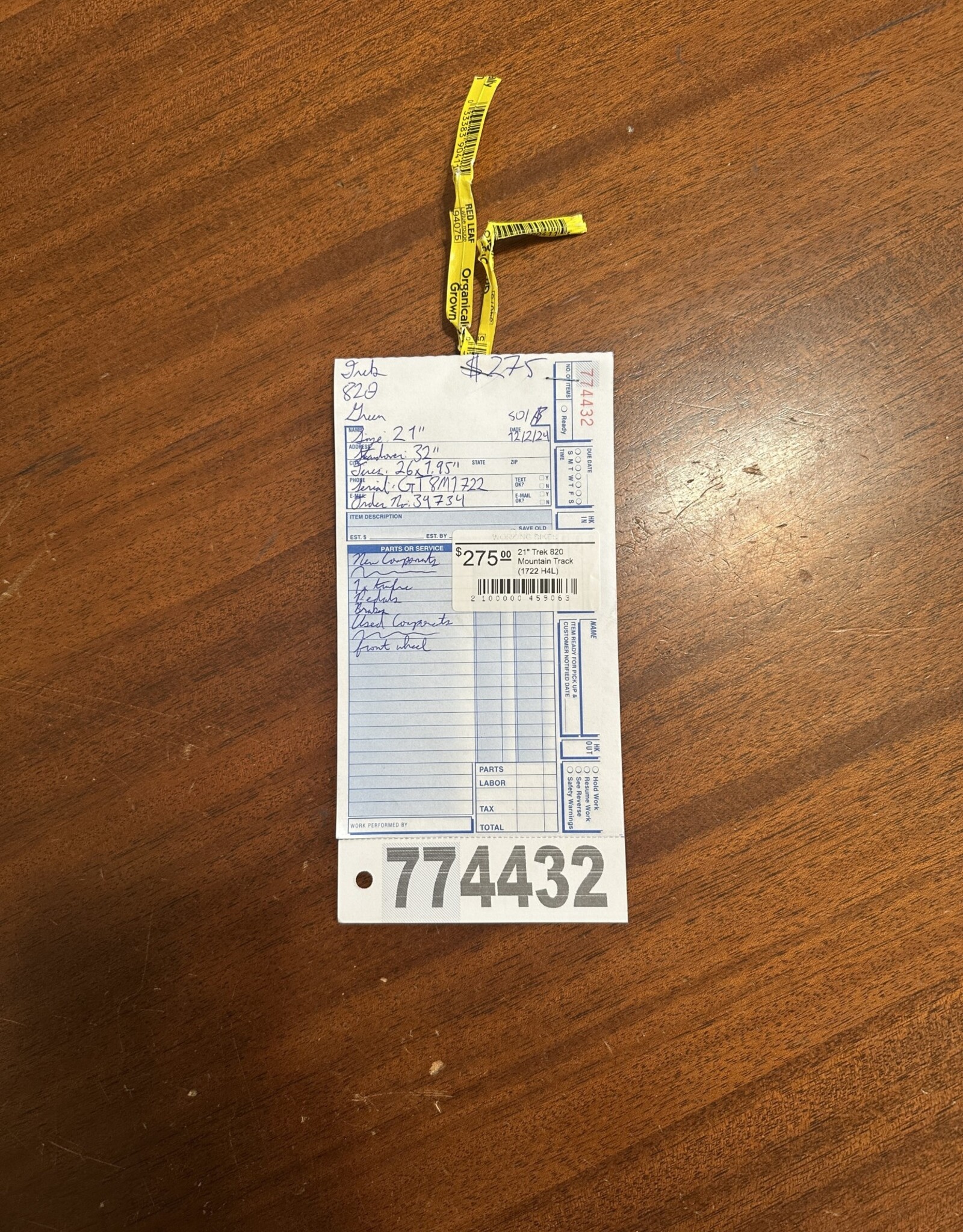 21" Trek 820  Mountain Track (1722 B2U)