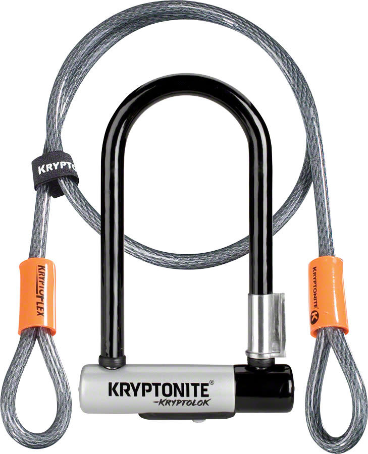 Kryptonite U-Lock Kryptolok Mini-7 3.25x7 w/4ft-Cable and Bracket