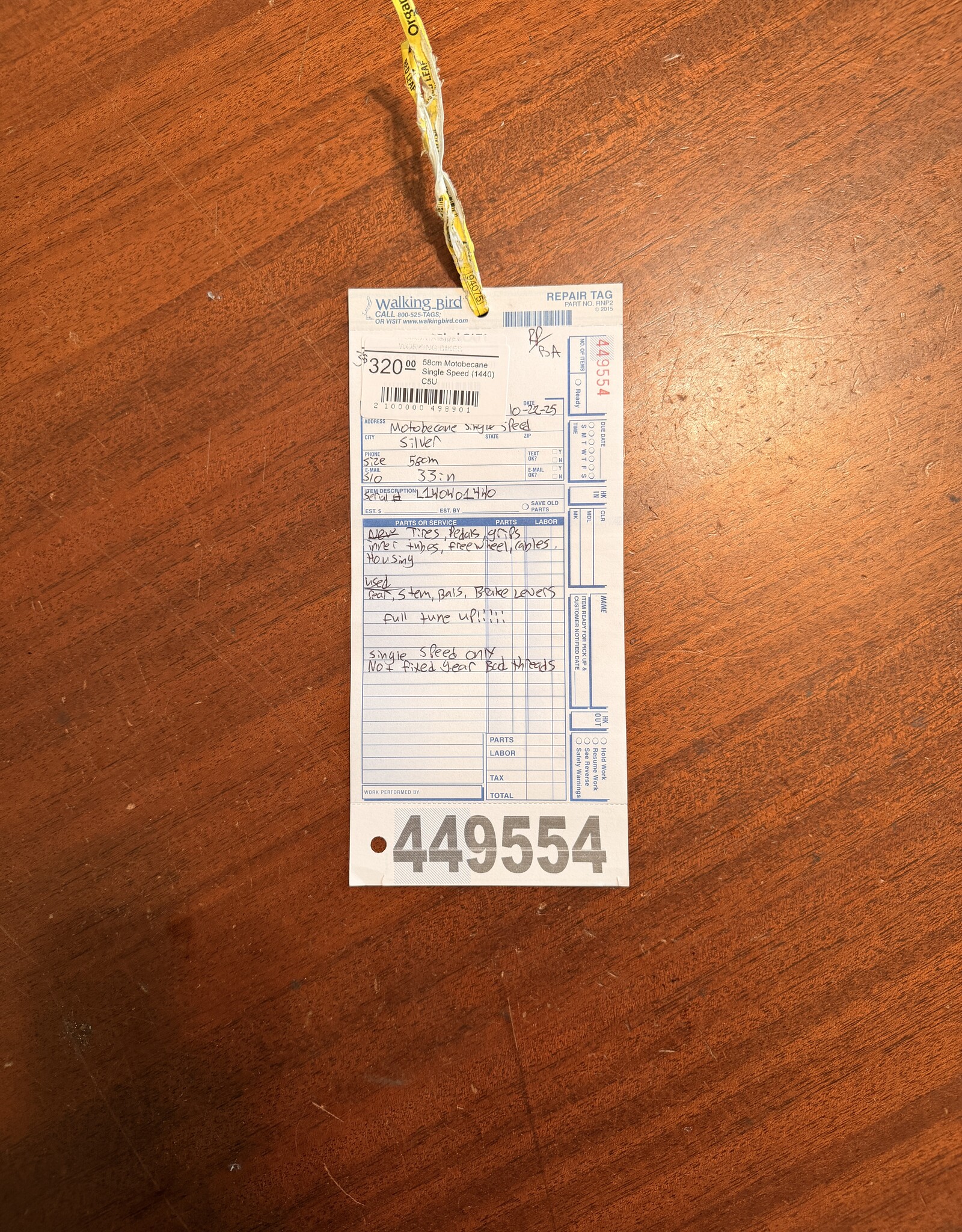 Motobacane 58cm Motobecane Single Speed (1440) C5U