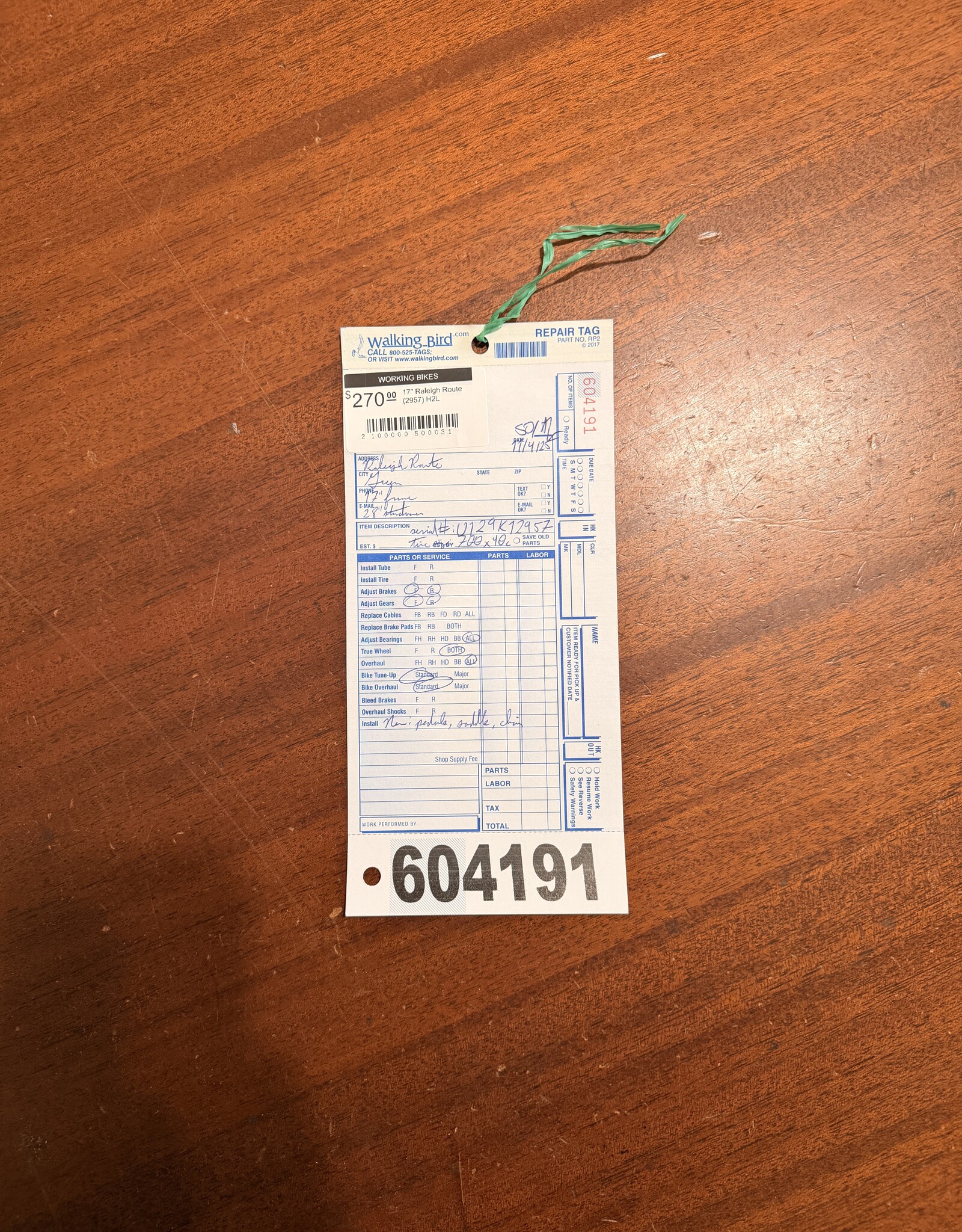 Raleigh 17" Raleigh Route (2957) H2L