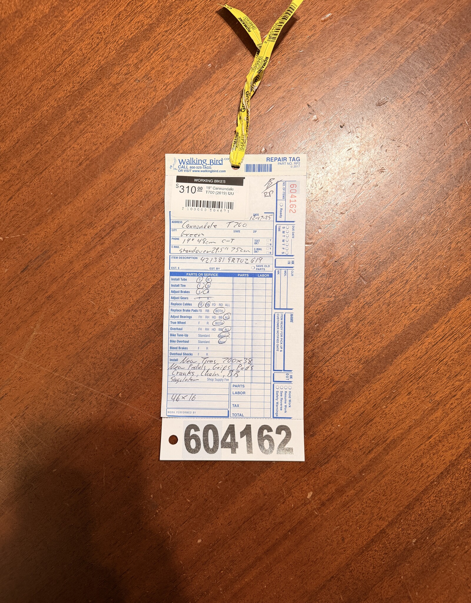 Cannondale 19"  Cannondale T700 (2619) I2U