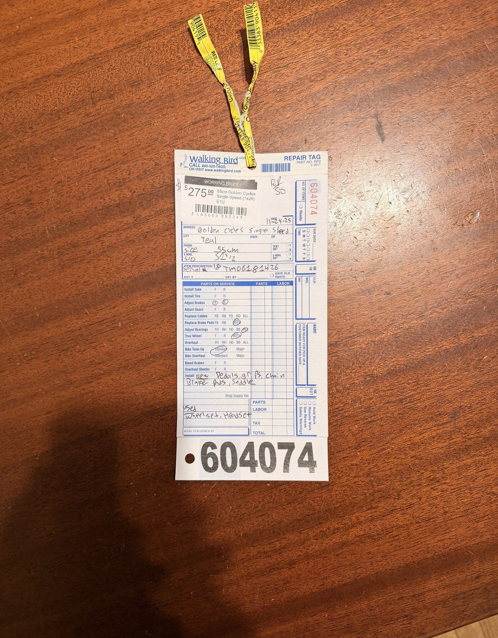 55cm Golden Cycles Single Speed (1426) E1U