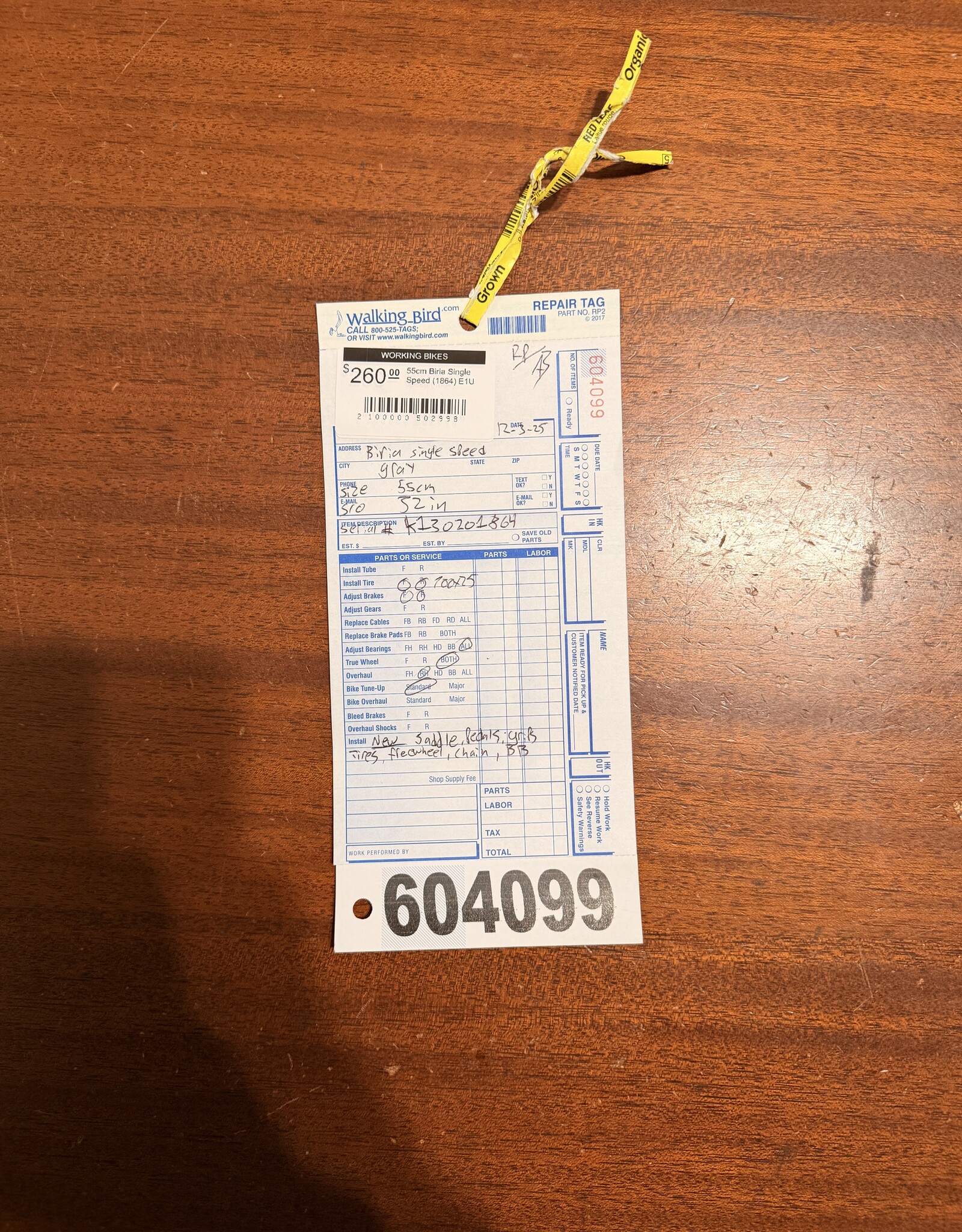 Biria 55cm Biria Single Speed (1864) E1U