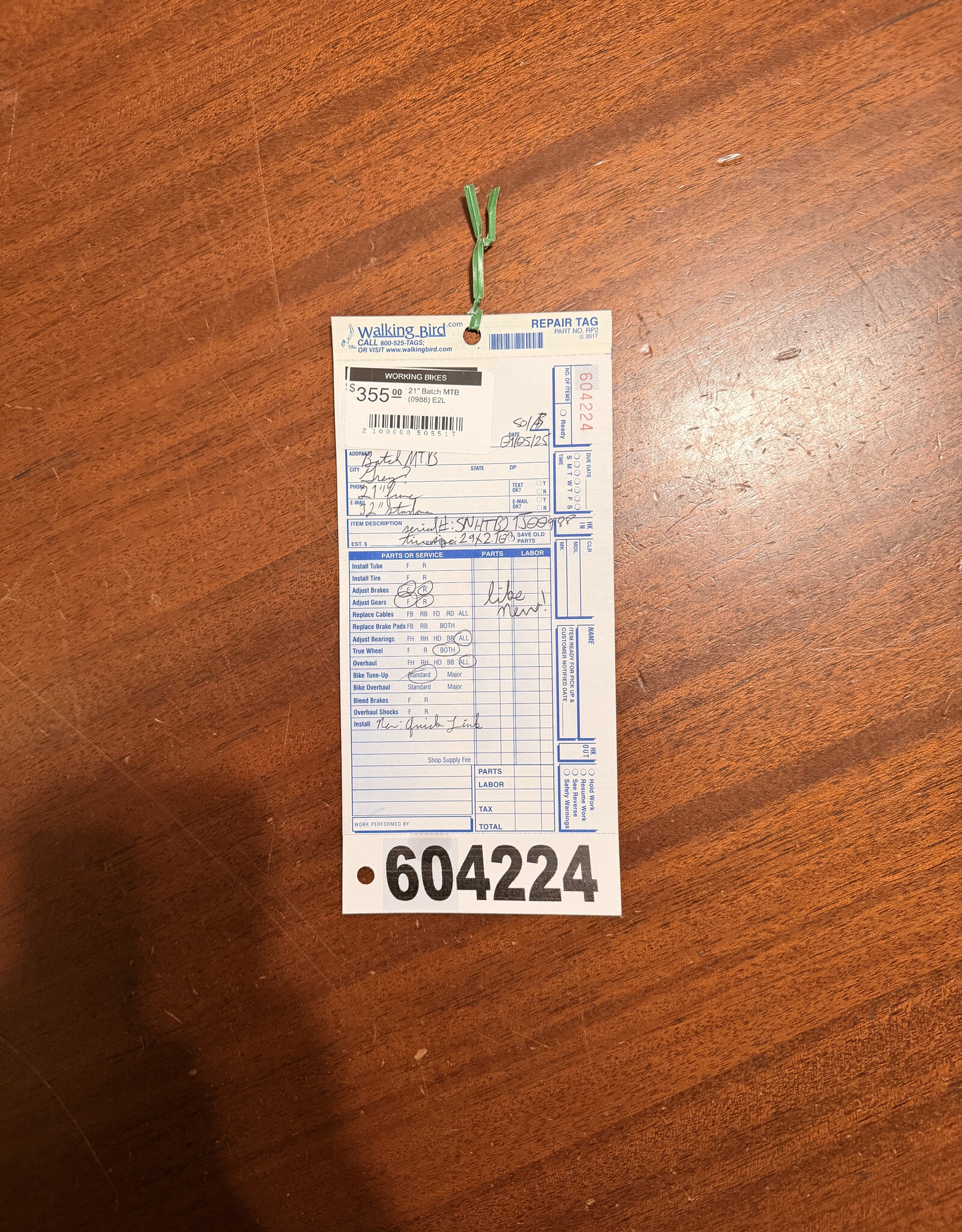 Batch 21" Batch MTB (0988) E2L