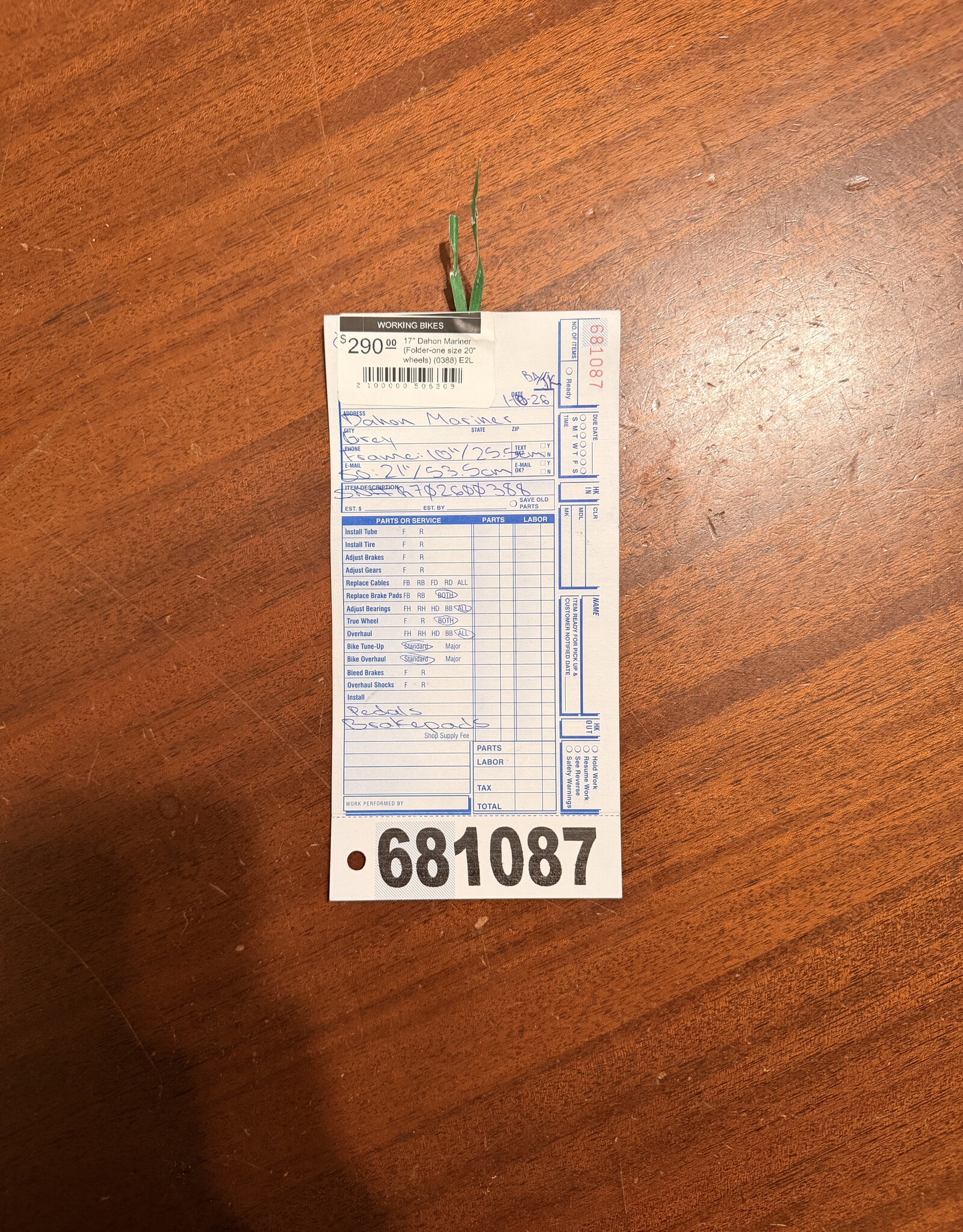 17" Dahon Mariner (Folder-one size 20" wheels) (0388) E2L