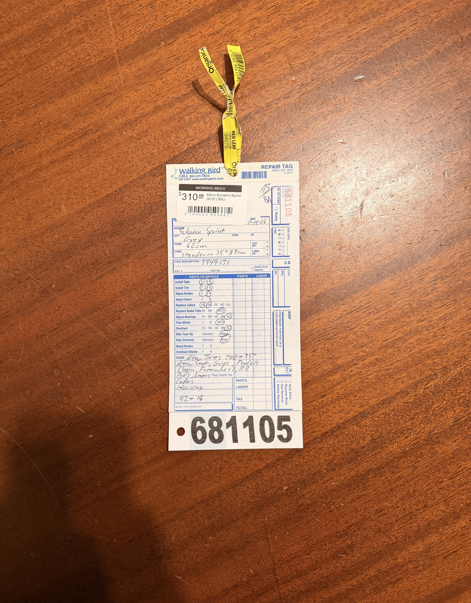 62cm Schwinn Sprint (9131) B5U