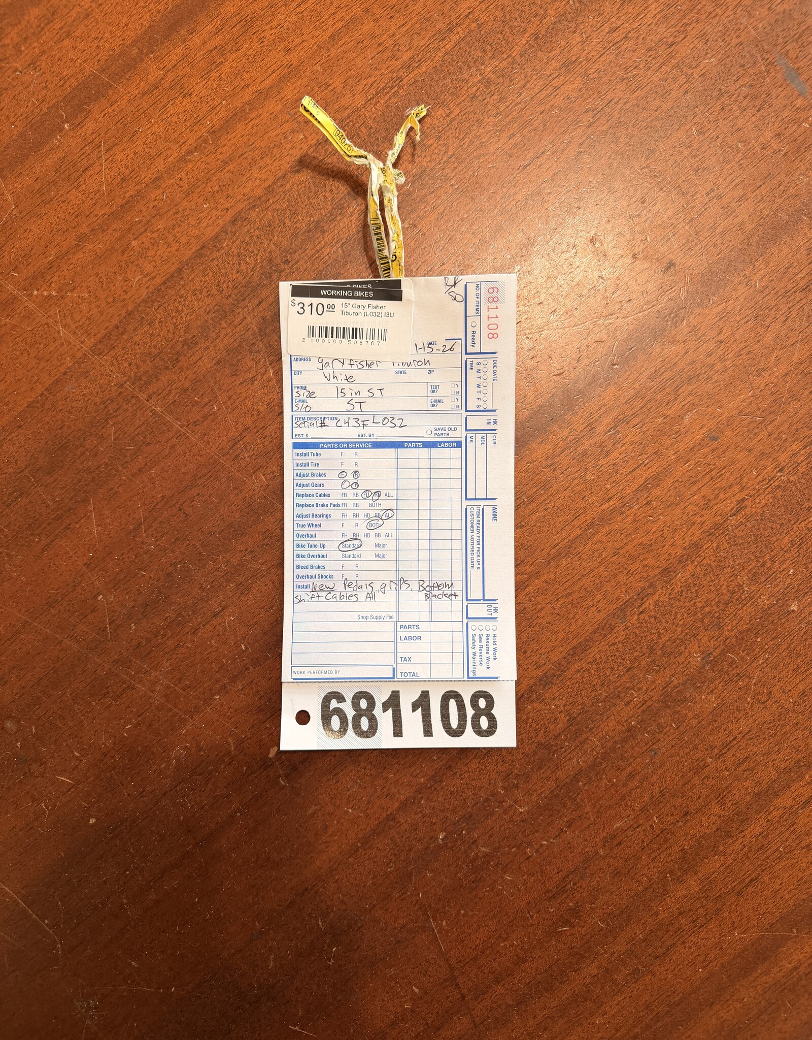 Gary Fisher 15" Gary Fisher Tiburon (L032) I3U