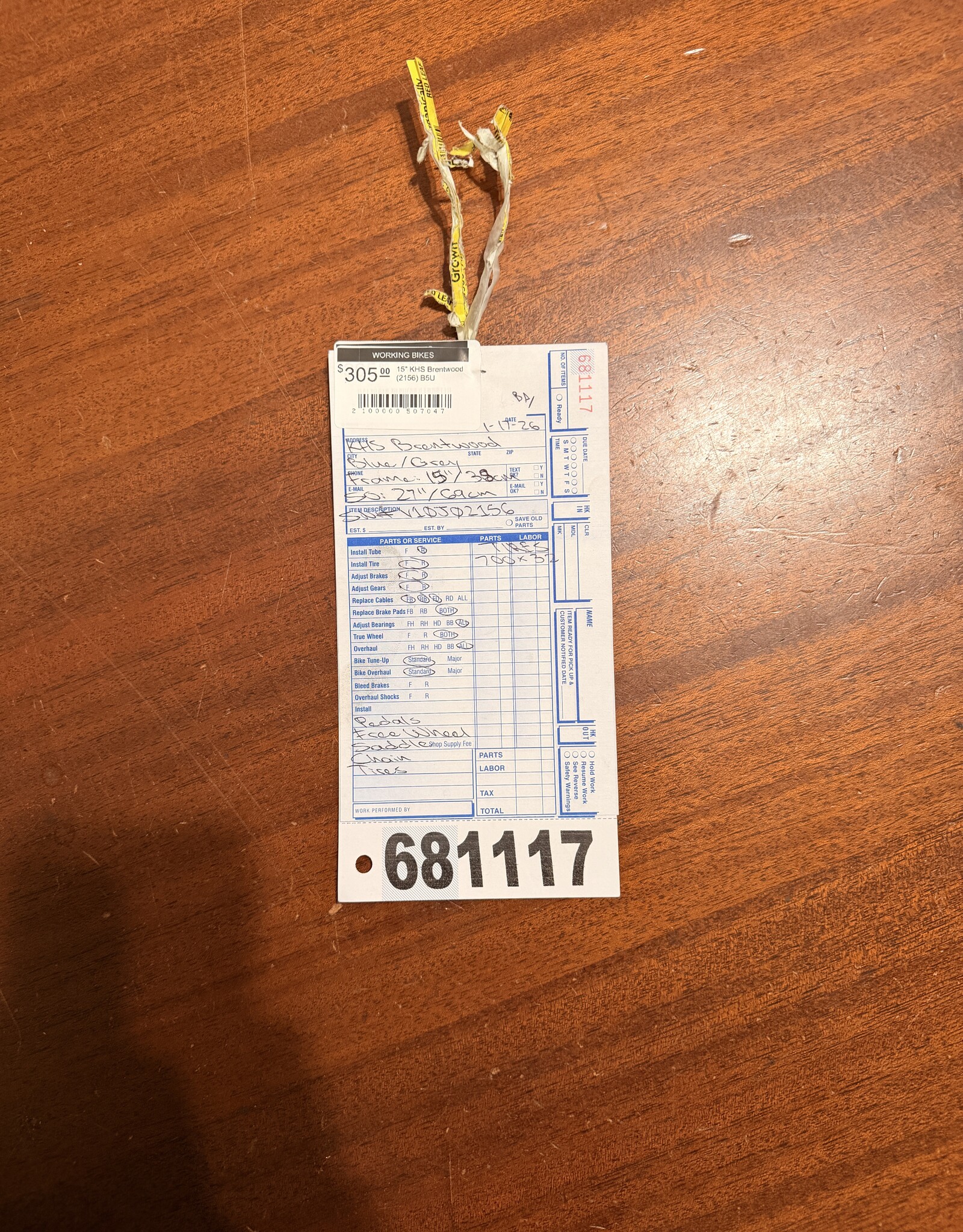 KHS 15" KHS Brentwood (2156) B5U