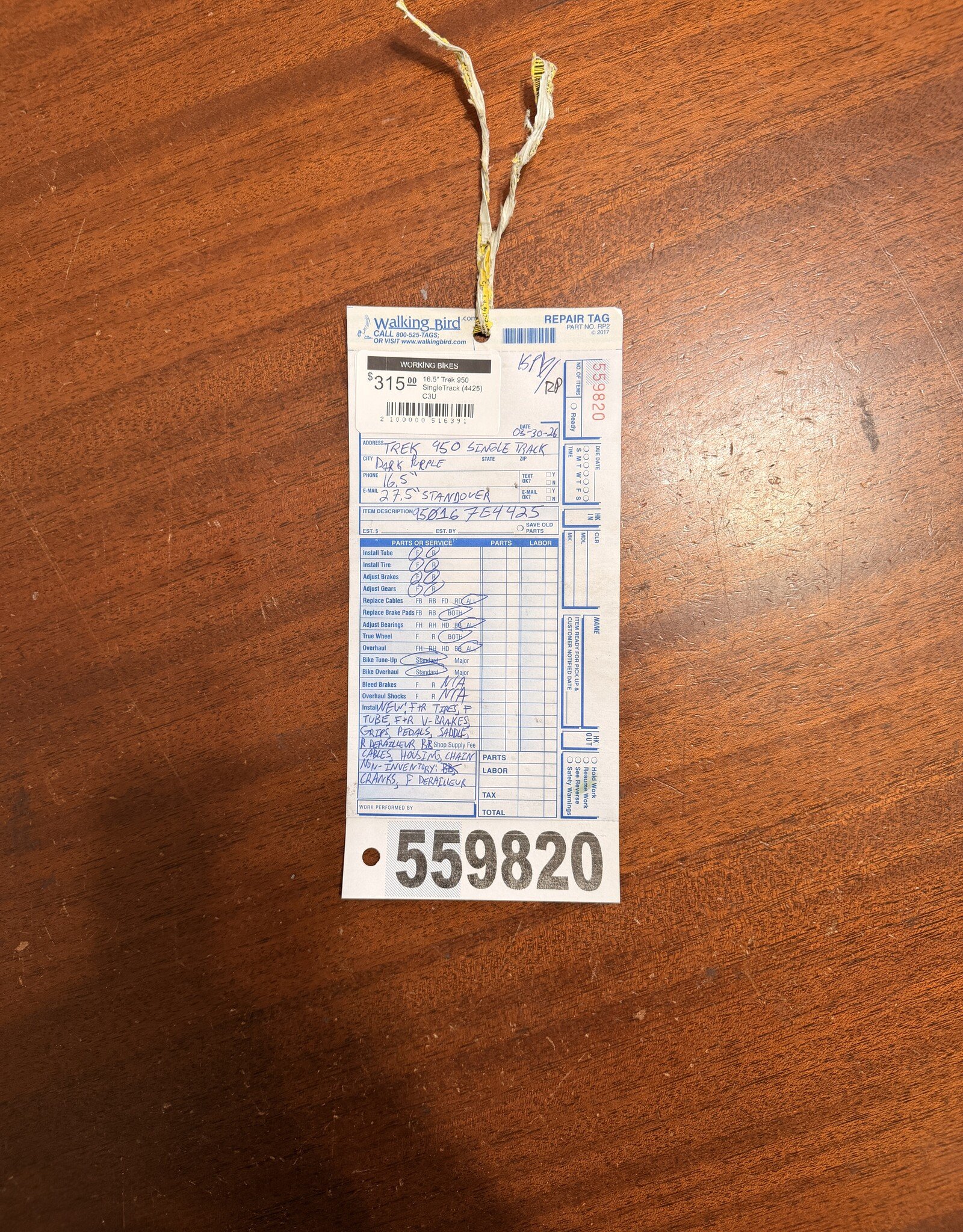 16.5" Trek 950 SingleTrack (4425) C3U