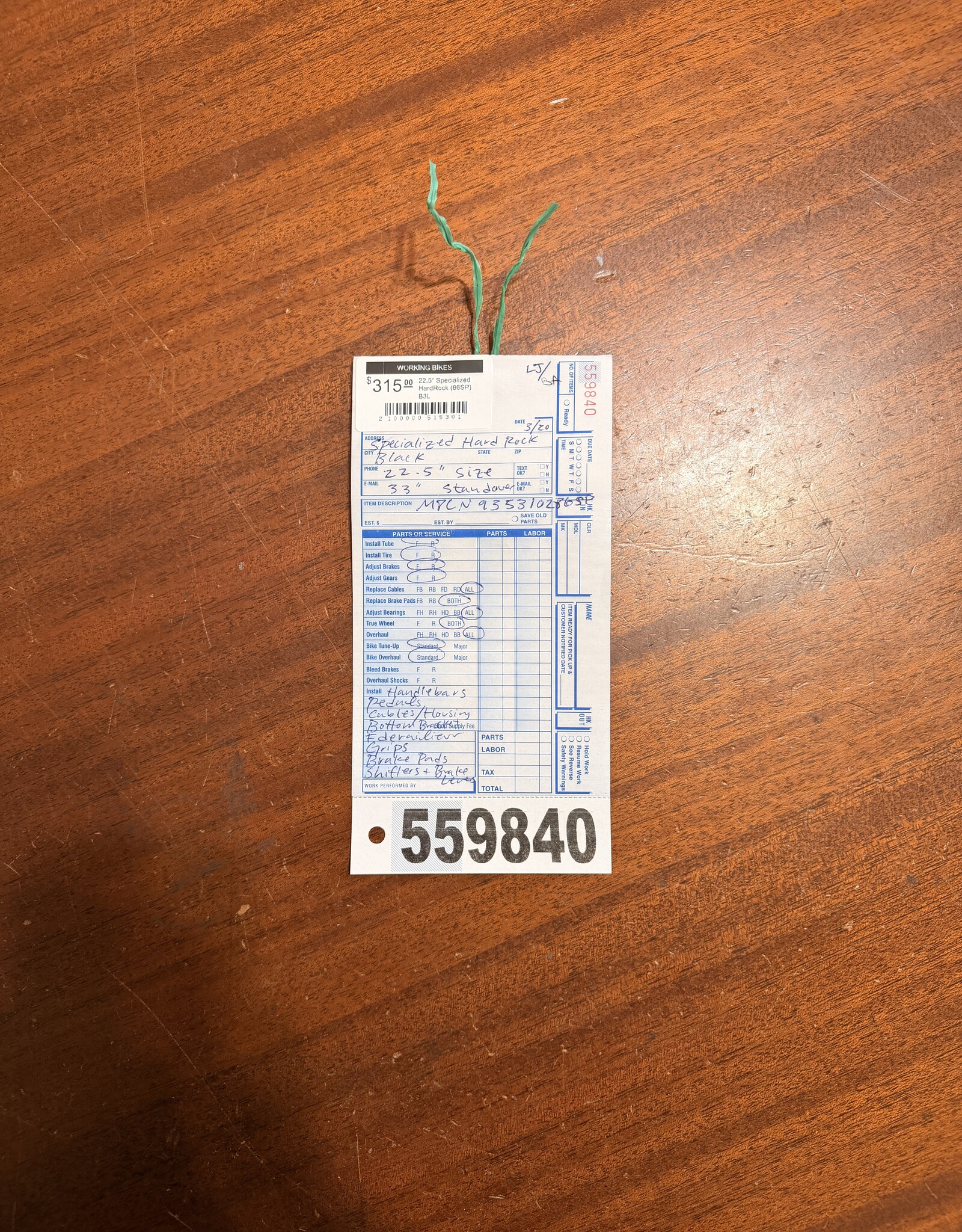 22.5" Specialized HardRock (86SP) B3L