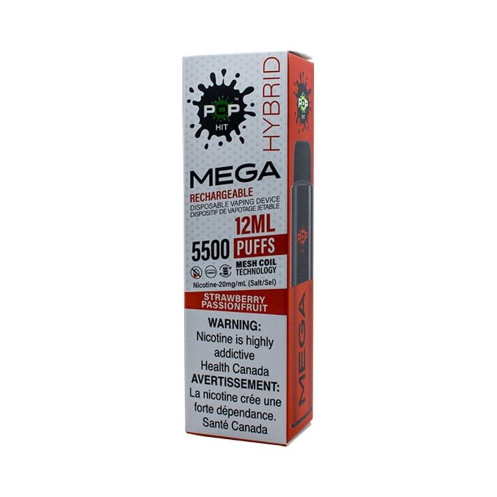 POP Mega Mesh 5500 Puff Rechargeable 20mg Disposable