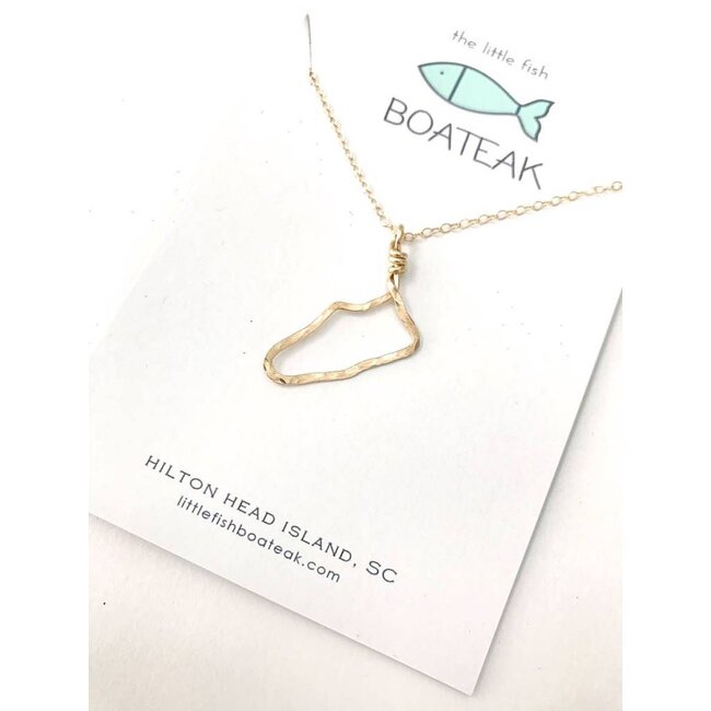 Little Fish Boateak Hilton Head Island necklace-the rock