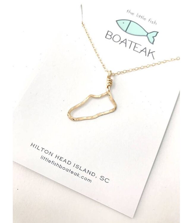 Little Fish Boateak Hilton Head Island necklace-the rock