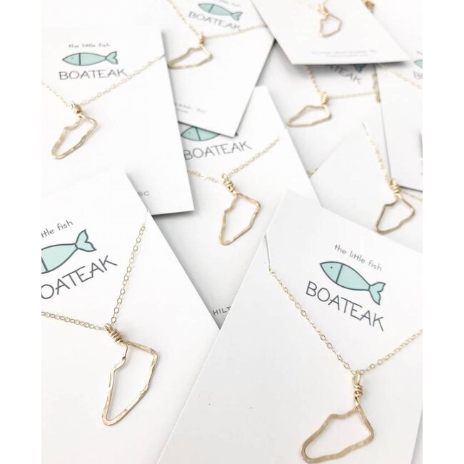 Little Fish Boateak Hilton Head Island necklace-the rock