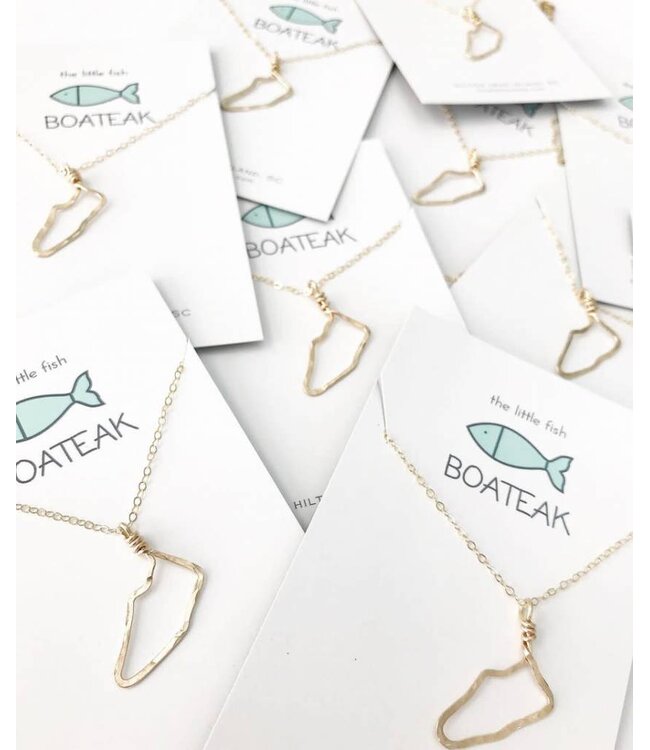 Little Fish Boateak Hilton Head Island necklace-the rock