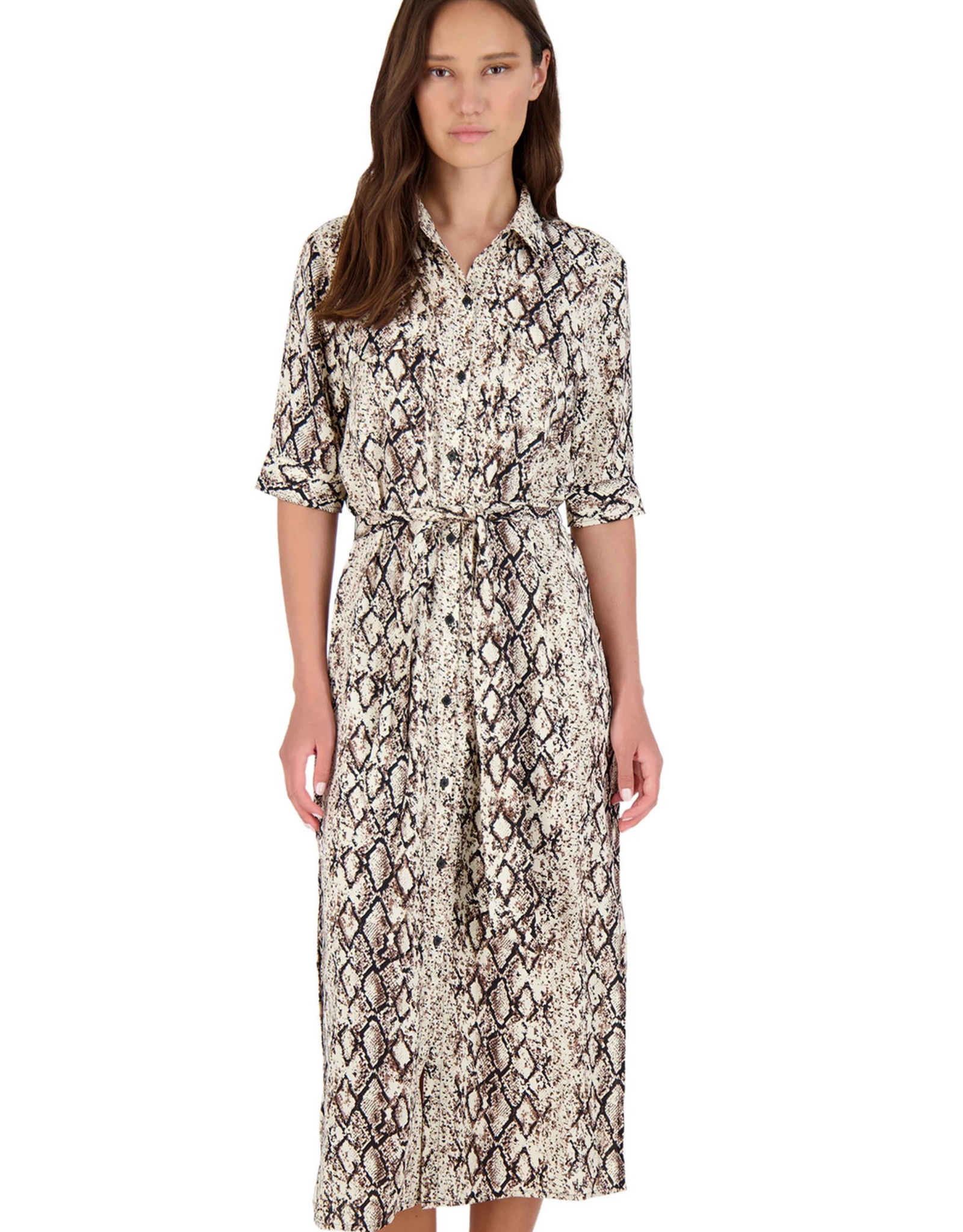 snakeskin midi dress