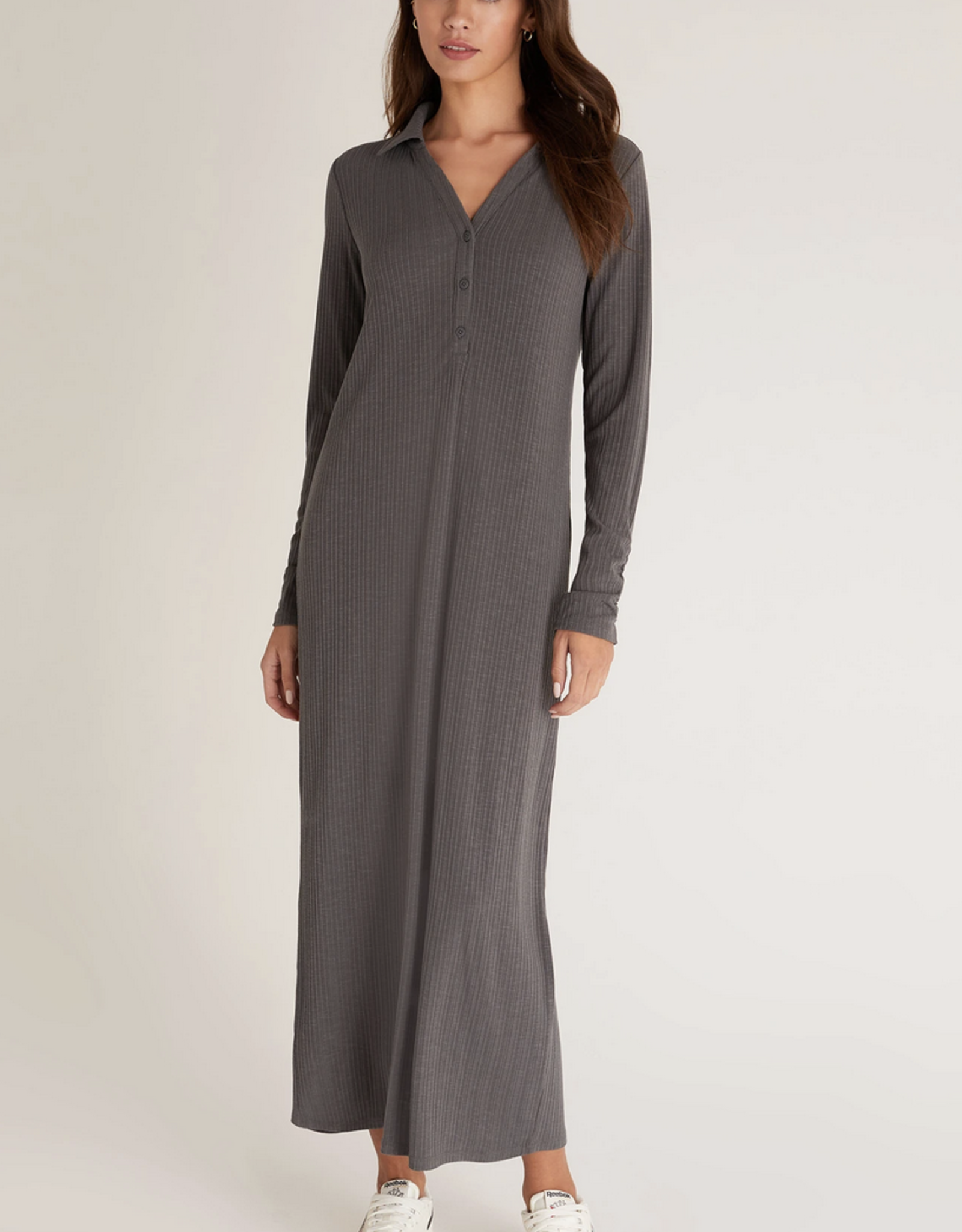 Willow Henley Rib Dress - Coastal Bliss