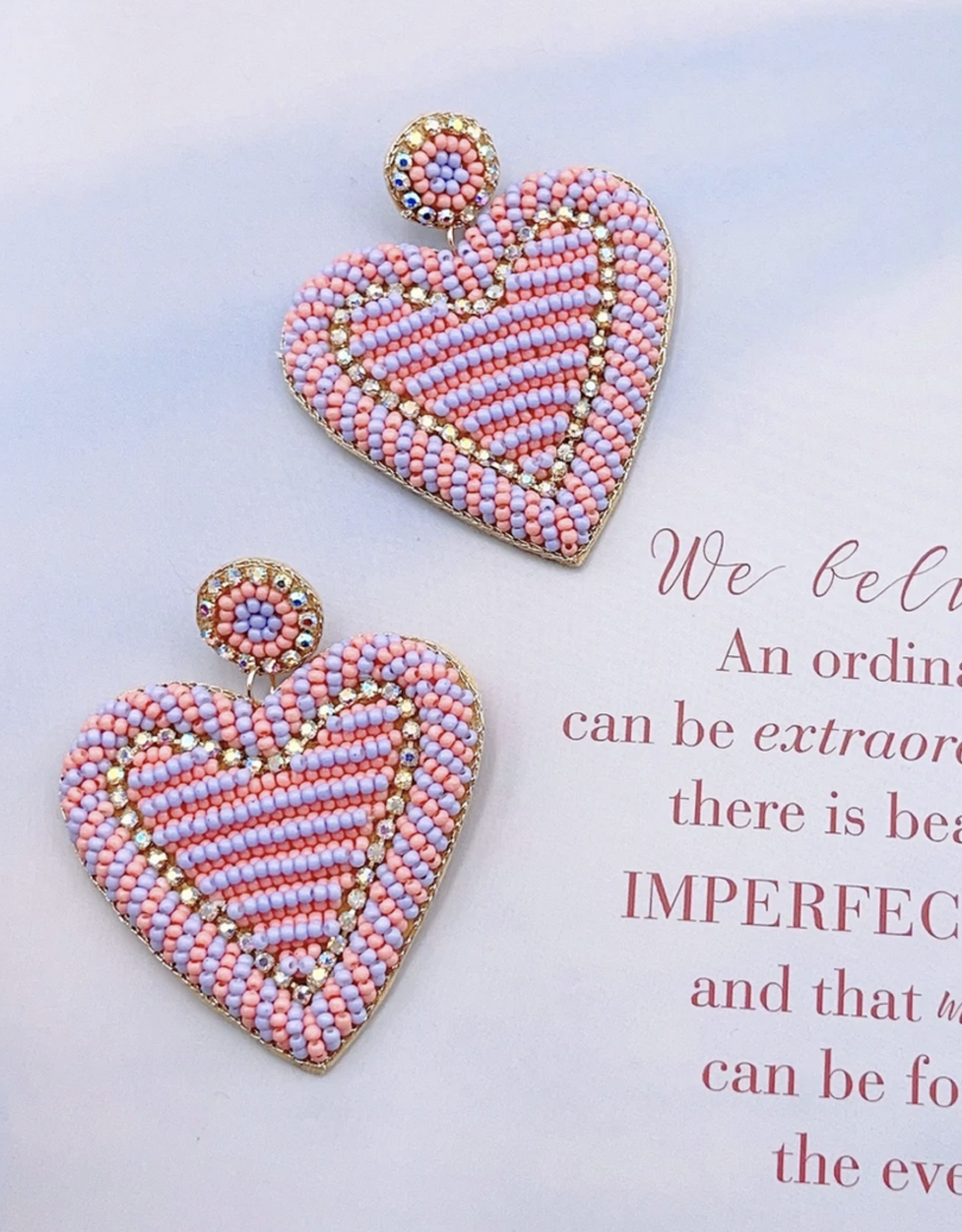 Treasure Jewels Amoure Beaded Heart Earrings