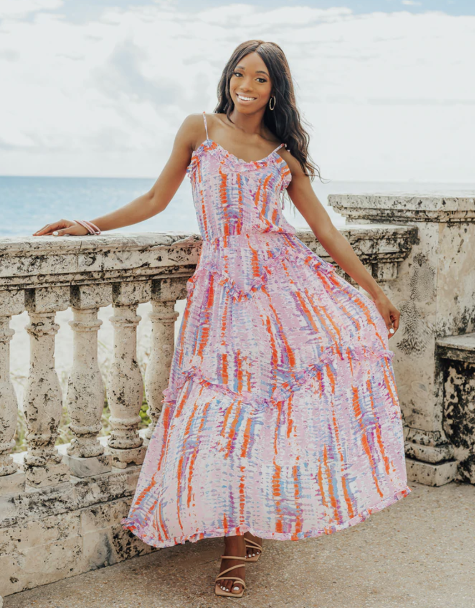 Rori Tie Shoulder Maxi Dress - Coastal 