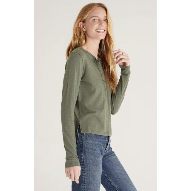 Z Supply Liya Button Front Long Sleeve Tee