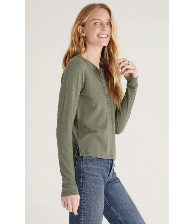 Z Supply Liya Button Front Long Sleeve Tee