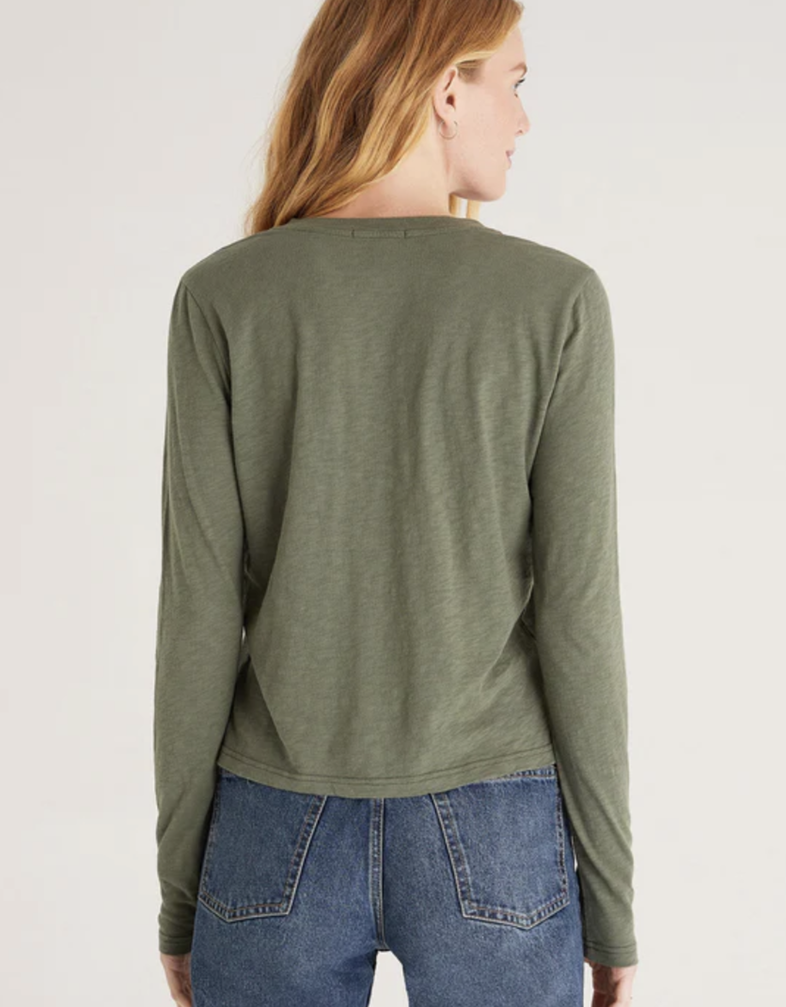 Z Supply Liya Button Front Long Sleeve Tee