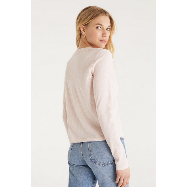Z Supply Liya Button Front Long Sleeve Tee