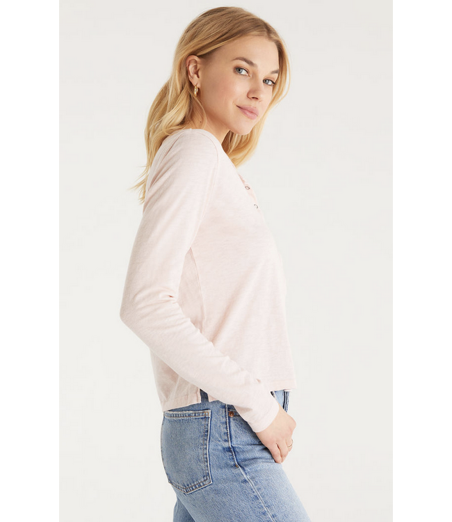 Z Supply Liya Button Front Long Sleeve Tee