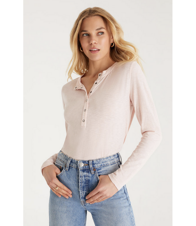 Z Supply Liya Button Front Long Sleeve Tee