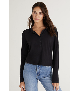 Z Supply Liya Button Front Long Sleeve Tee