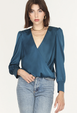 Greylin Lourdes Wrap Front Cuffed Blouse