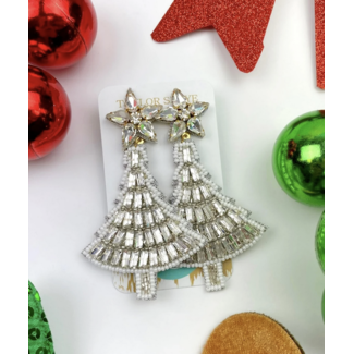 Crystal Christmas Tree Earrings