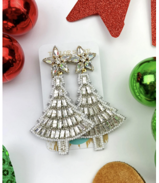 Crystal Christmas Tree Earrings