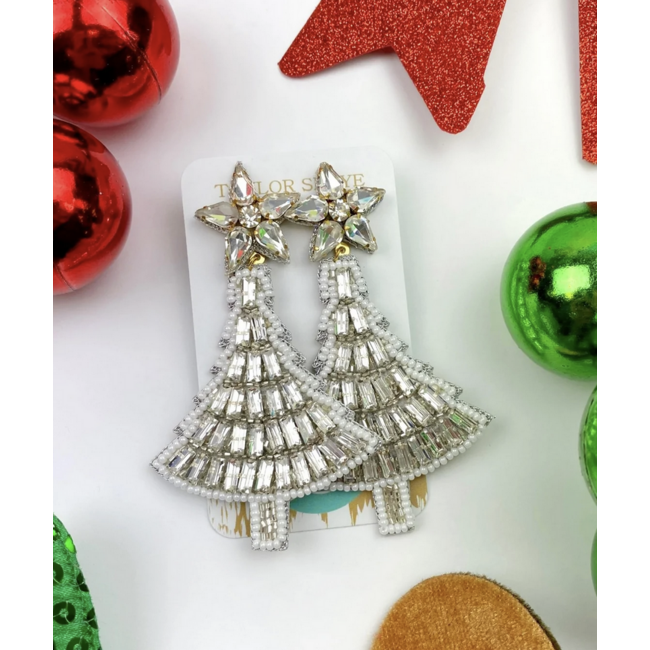 Crystal Christmas Tree Earrings