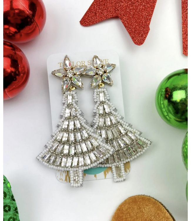 Crystal Christmas Tree Earrings