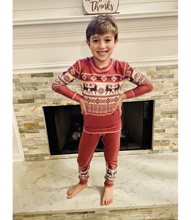 PJ Salvage Kid Jammie Fair Isle Set