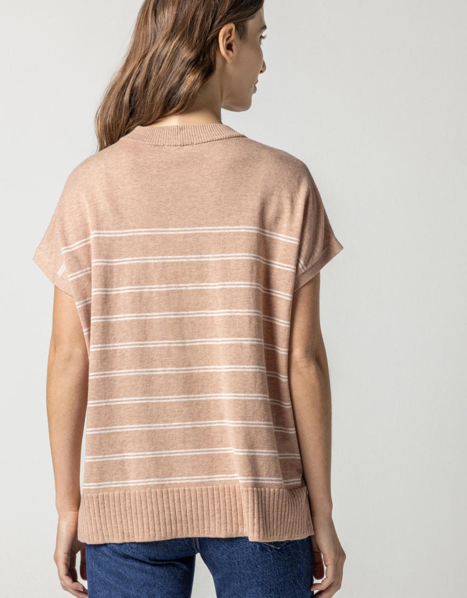 Lilla P Striped Poncho Sweater