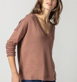 Lilla P Wrapped Seam V-Neck Sweater