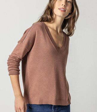 Lilla P Wrapped Seam V-Neck Sweater