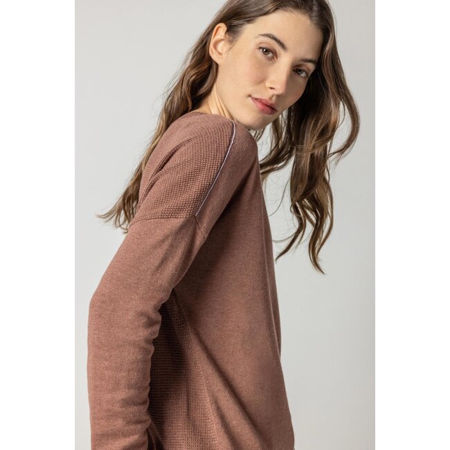 Lilla P Wrapped Seam V-Neck Sweater