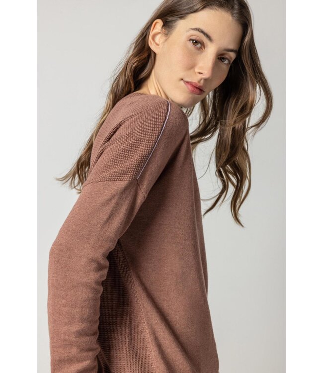 Lilla P Wrapped Seam V-Neck Sweater