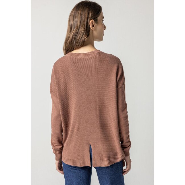 Lilla P Wrapped Seam V-Neck Sweater