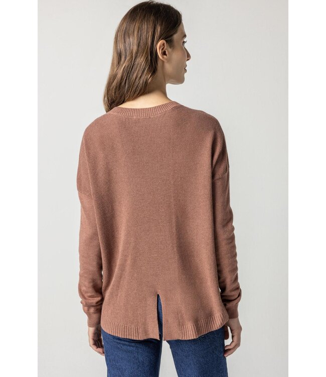 Lilla P Wrapped Seam V-Neck Sweater
