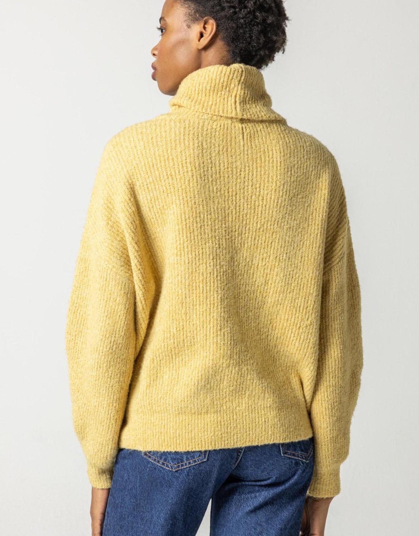 Lilla P Oversized Ribbed Turtleneck Sweater